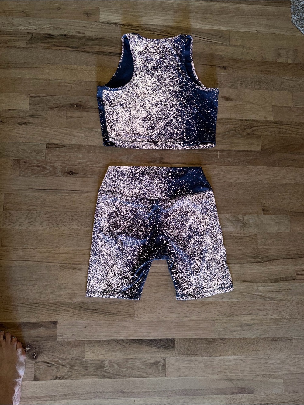 ZYIA Hustle Reflective Crop Top & Biker Shorts Set